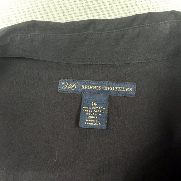 Brooks Brothers 346 Fit & Flare Dress Black Collared Short Sleeves Size 14 - Picture 10 of 13